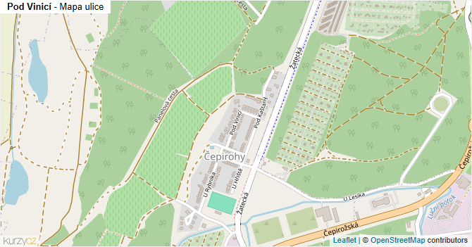 Pod Vinicí - mapa ulice