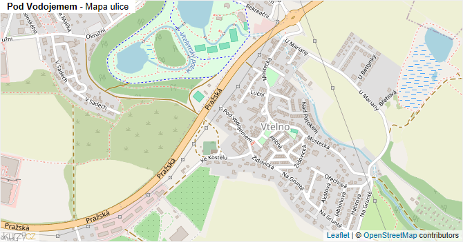 Pod Vodojemem - mapa ulice
