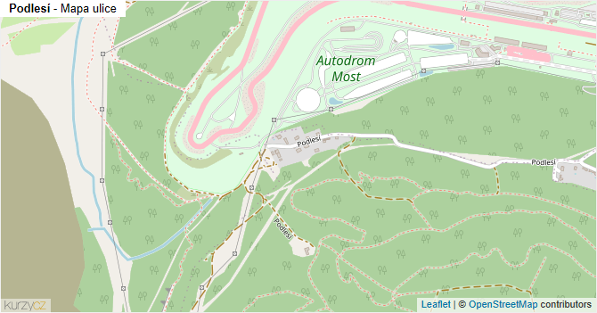 Podlesí - mapa ulice