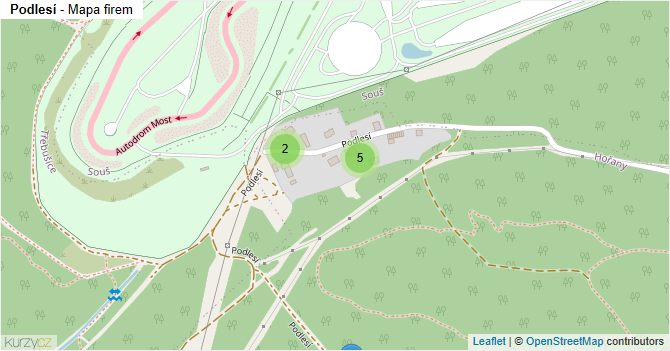 Podlesí - mapa firem