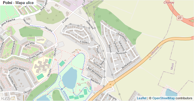 Polní - mapa ulice