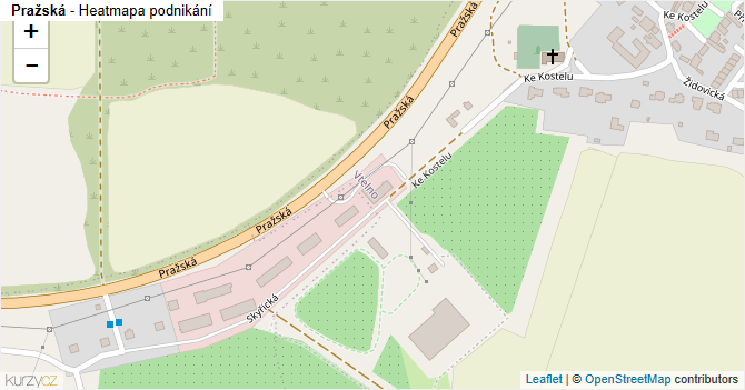 Pražská - mapa podnikání