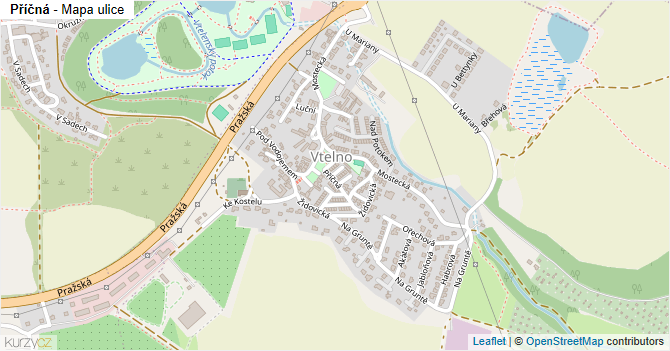 Příčná - mapa ulice