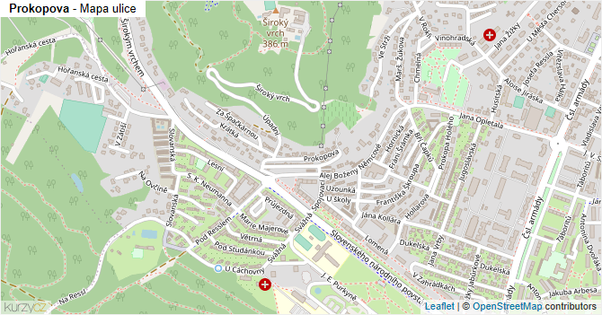 Prokopova - mapa ulice