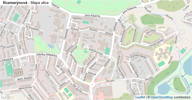 Rozmarýnová - mapa ulice