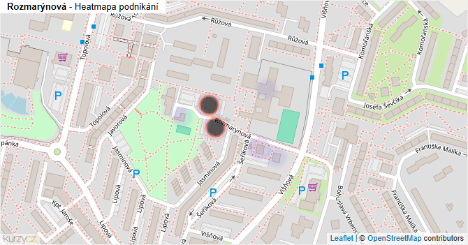 Rozmarýnová - mapa podnikání