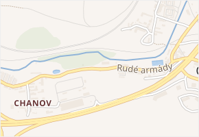 Rudé armády v obci Most - mapa ulice