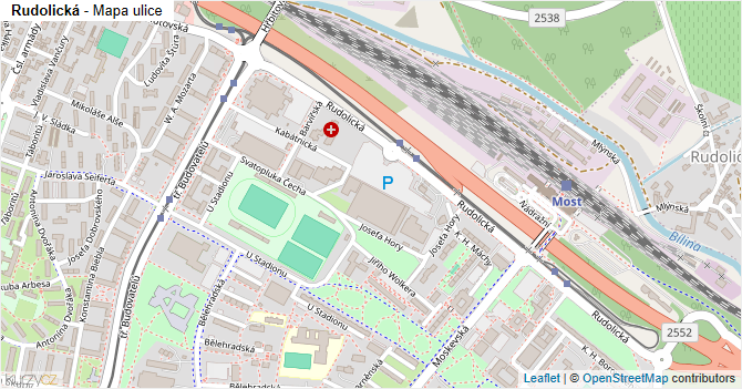 Rudolická - mapa ulice