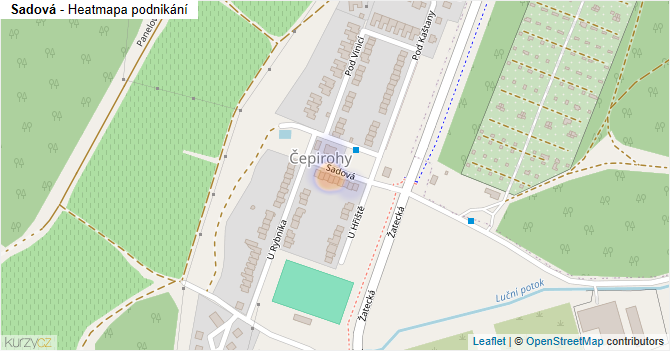 Sadová - mapa podnikání
