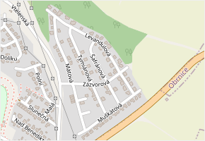 Šafránová v obci Most - mapa ulice