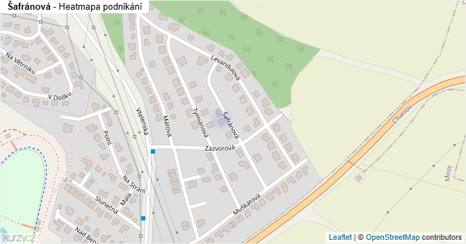Šafránová - mapa podnikání