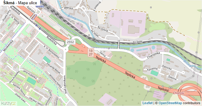 Šikmá - mapa ulice