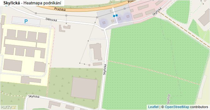 Skyřická - mapa podnikání