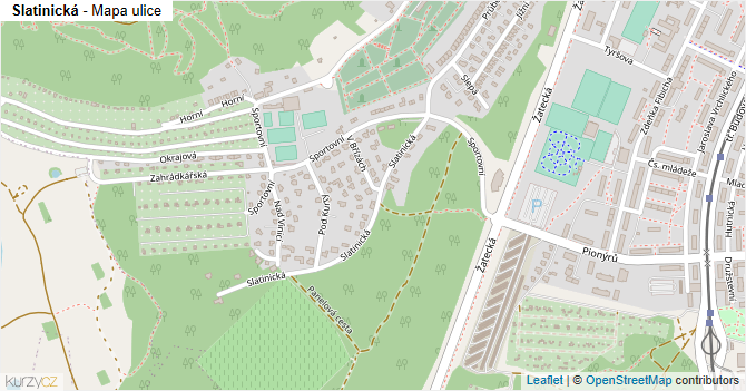 Slatinická - mapa ulice