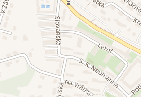 Slovanská v obci Most - mapa ulice