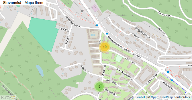 Slovanská - mapa firem
