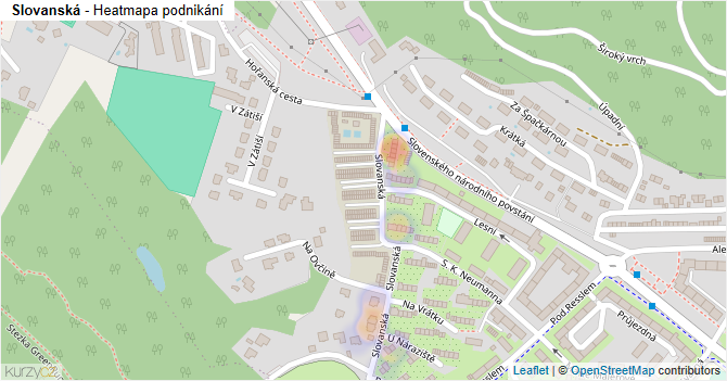 Slovanská - mapa podnikání
