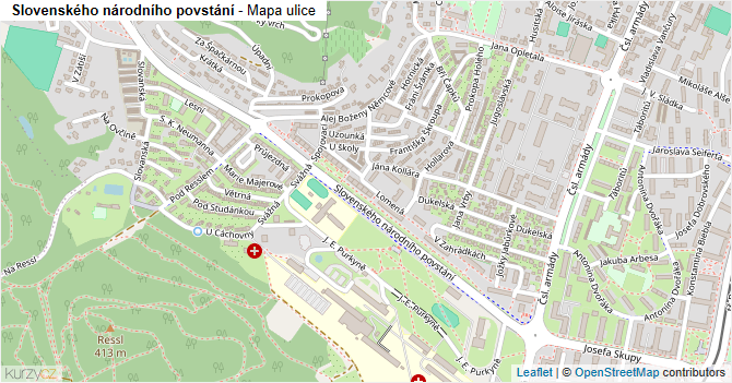 Slovenského národního povstání - mapa ulice