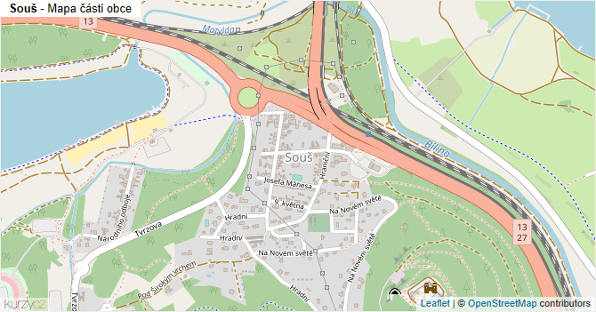 Souš - mapa části obce
