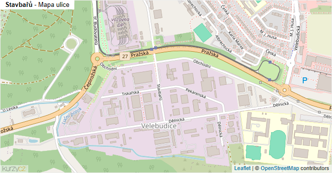 Stavbařů - mapa ulice