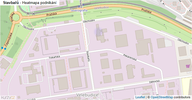 Stavbařů - mapa podnikání