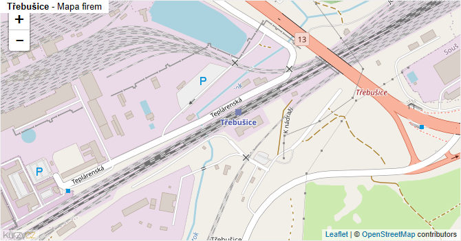 Třebušice - mapa firem