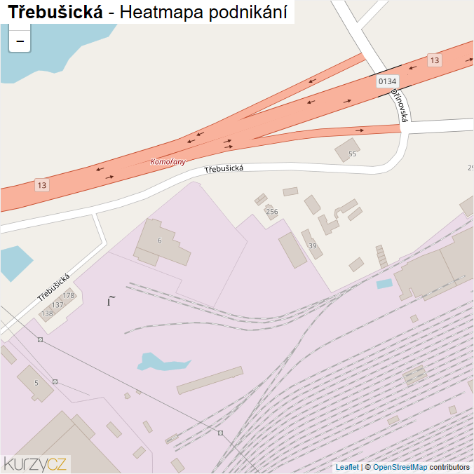 Mapa Třebušická - Firmy v ulici.