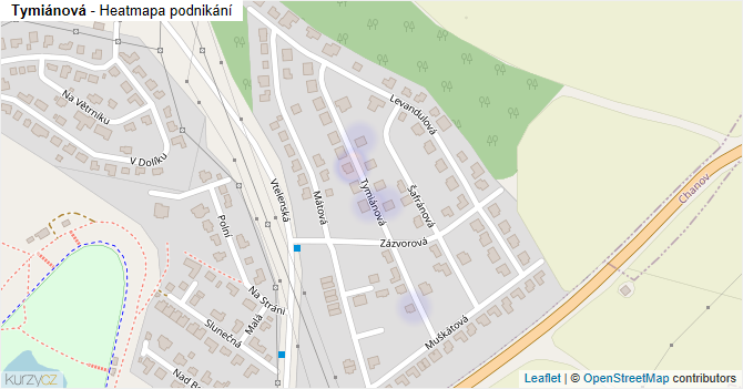 Tymiánová - mapa podnikání