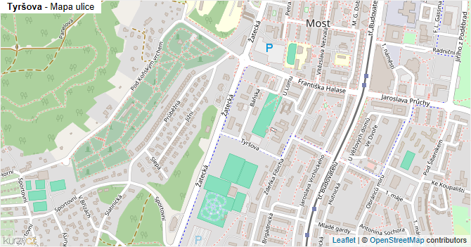 Tyršova - mapa ulice
