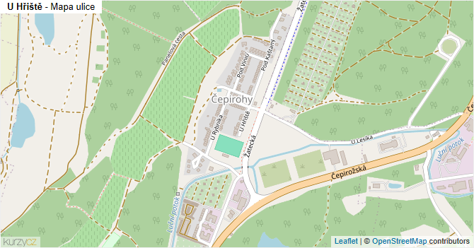 U Hřiště - mapa ulice
