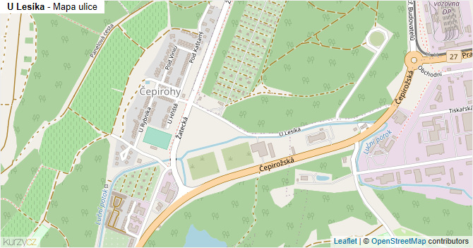 U Lesíka - mapa ulice