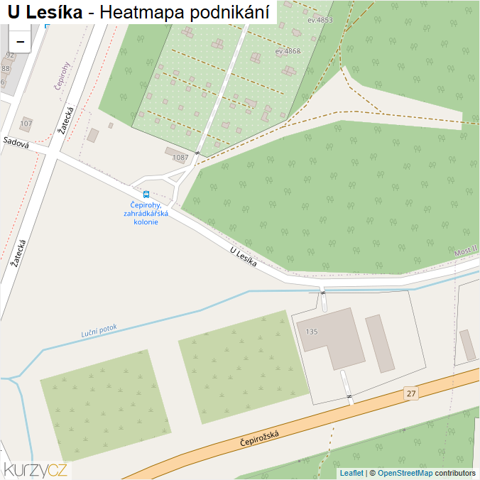 Mapa U Lesíka - Firmy v ulici.