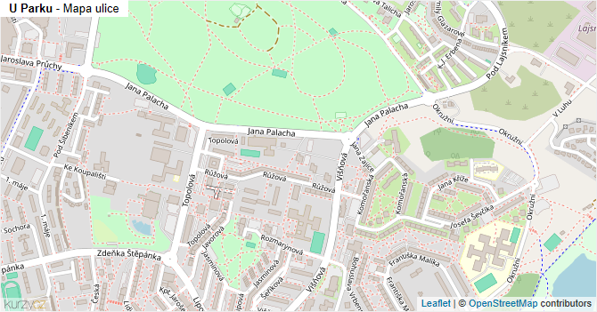 U Parku - mapa ulice