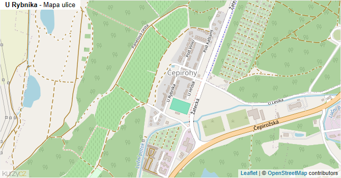 U Rybníka - mapa ulice