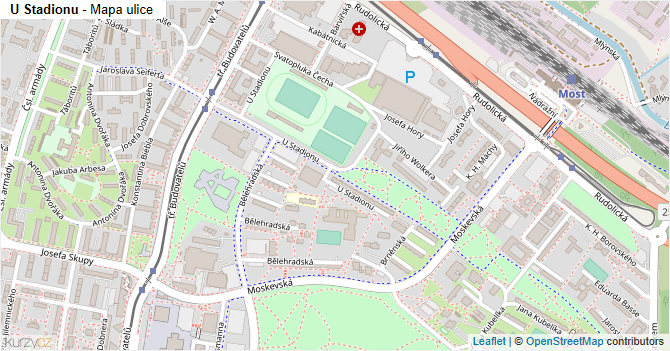 U Stadionu - mapa ulice