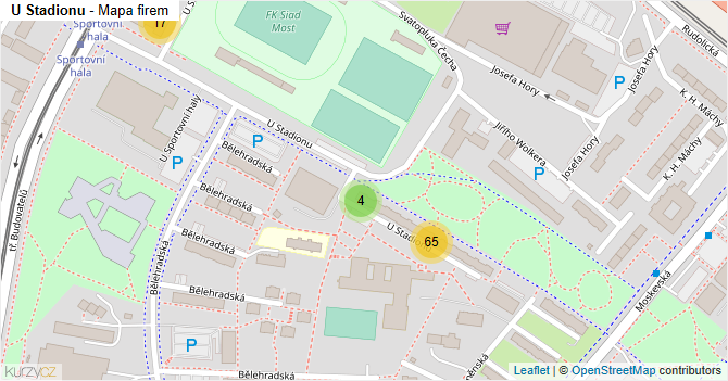 U Stadionu - mapa firem