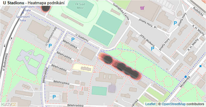 U Stadionu - mapa podnikání