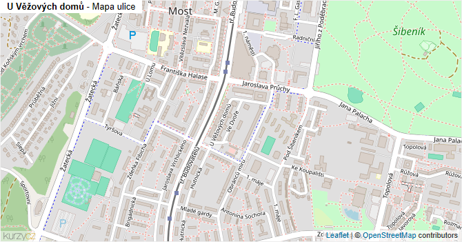U Věžových domů - mapa ulice