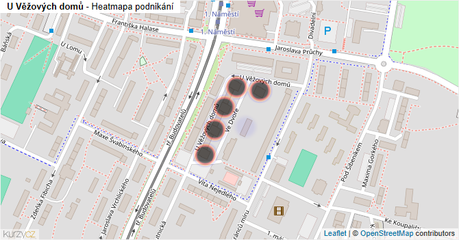 U Věžových domů - mapa podnikání