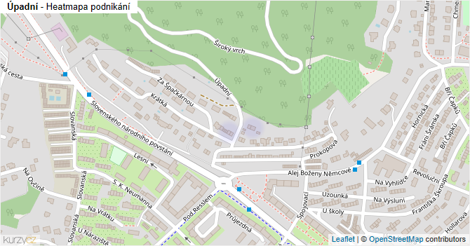 Úpadní - mapa podnikání