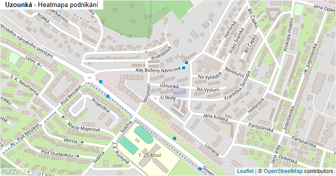 Uzounká - mapa podnikání