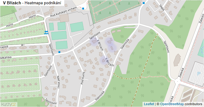 V Břízách - mapa podnikání