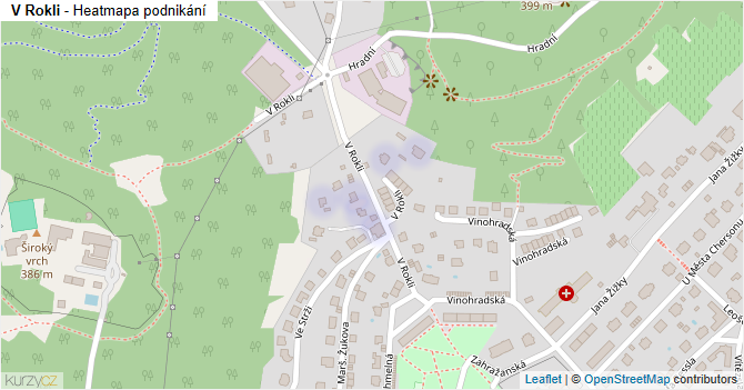 V Rokli - mapa podnikání