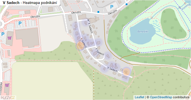 V Sadech - mapa podnikání