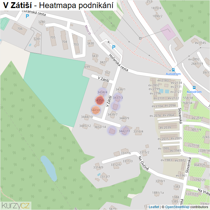 Mapa V Zátiší - Firmy v ulici.