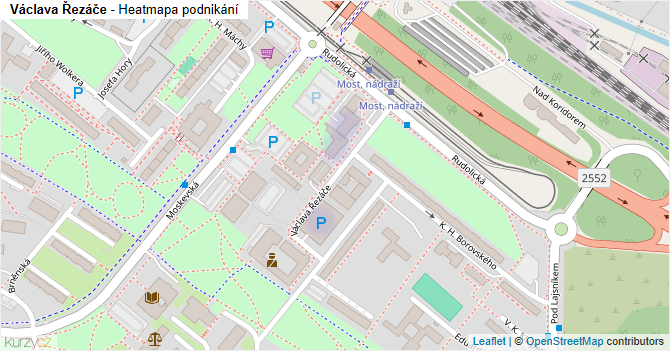 Václava Řezáče - mapa podnikání