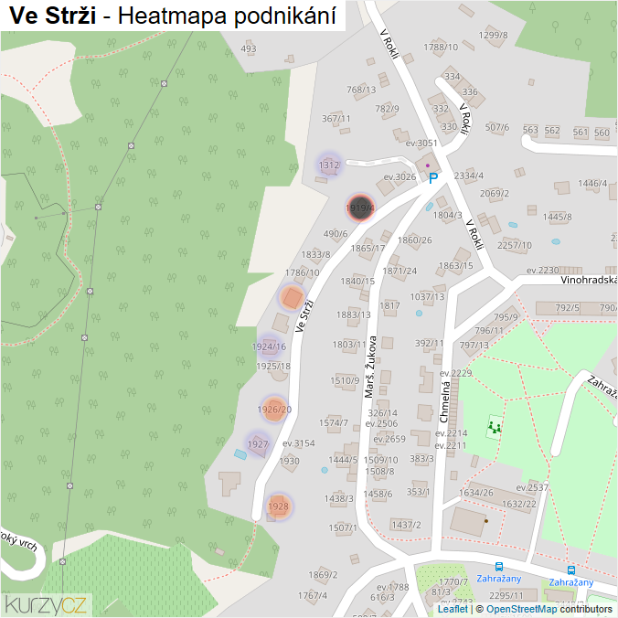 Mapa Ve Strži - Firmy v ulici.