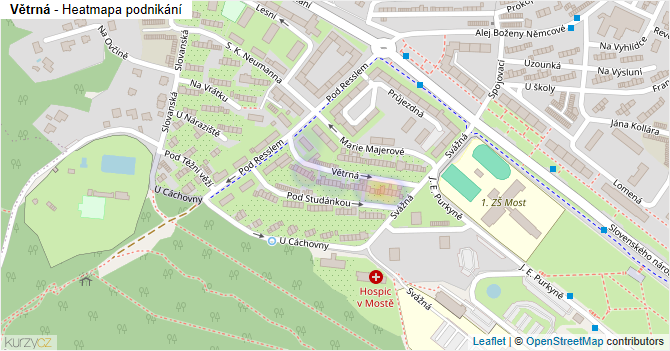 Větrná - mapa podnikání