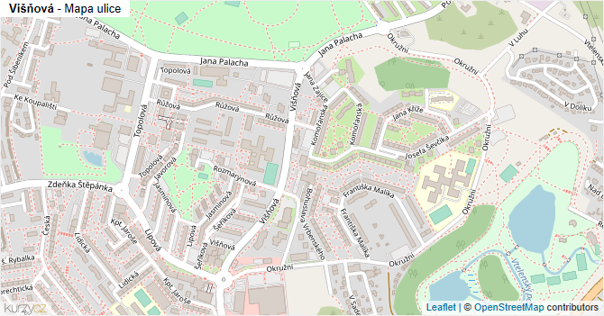 Višňová - mapa ulice