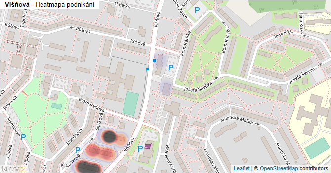 Višňová - mapa podnikání
